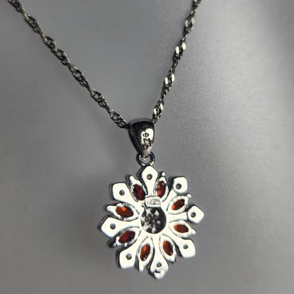 925 Sterling Silver CZ Diamond Necklace with Pendant - women. - Picture 5 of 5